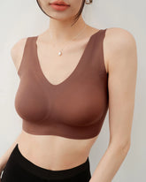 Soutien-gorge en soie à bretelles larges sans couture